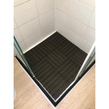 Imagem de KIT 10 DECK MODULAR ANTIDERRAPANTE PLASTICO 30x30 PISCINA VARANDA JARD