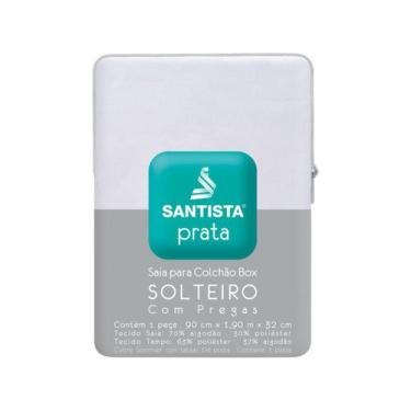 Imagem de Saia para Cama Solteiro Prata  - 90x190cm - Santista