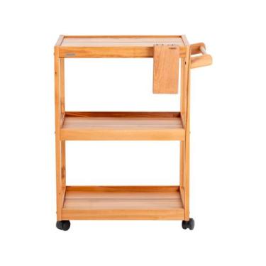 Imagem de Carrinho para Churrasco de Madeira Tramontina - 2 Prateleiras Cepo, Ma