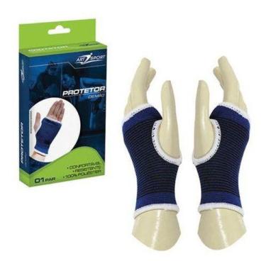 Imagem de Par Luva Munhequeira Protetor de Mão Pulso Tensor Tendinite - Art Spor