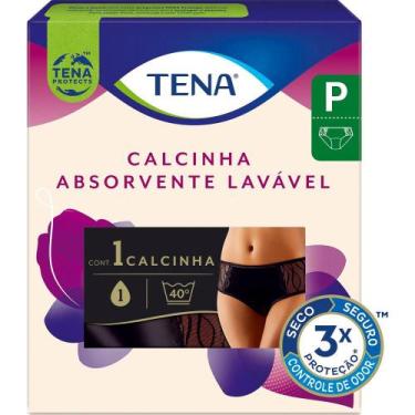 Imagem de Calcinha Absorvente para Incontinência Urinária Tena Preta Tamanho P