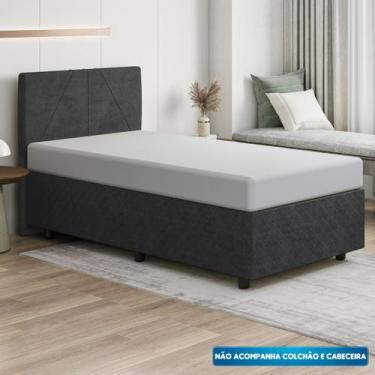 Imagem de Base Cama Box Viúva Suede Bordado - SkyBox - SKYBOX BOX E BAÚS, Preto