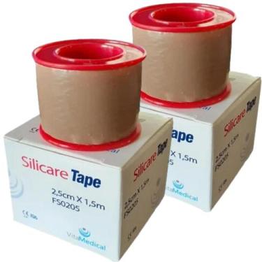 Imagem de 02 Silicare Tape Fita Gel de Silicone 2,5cm x 1,5 metros - Cicatrizes 
