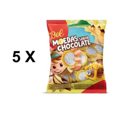Imagem de Moedas de Chocolate Bel 40g - 5 Pacotes