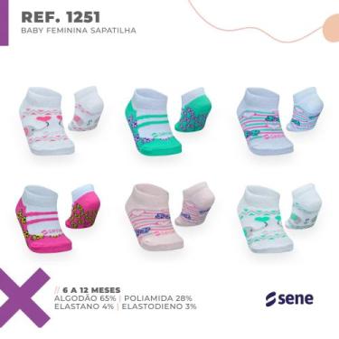 Imagem de Meia baby revenda 6 pares masculino e feminino algodão resistente 6-12