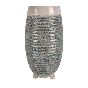 Imagem de Vaso de Cerâmica Floreiro Alta Cinza para Plantas 32cm - Zona Livre