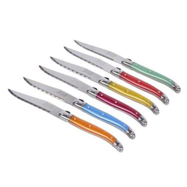 Imagem de Conjunto de 6 Facas em Aço Inox Jean Neron Coloridas