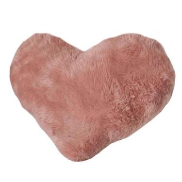 Imagem de Almofada de Coração Pelúcia Pelo Curto Rose Para Decoração - Novadecor