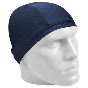 Imagem de Touca de Natação Poker Korea Tecido Não Puxa Cabelo, Único, Azul escur