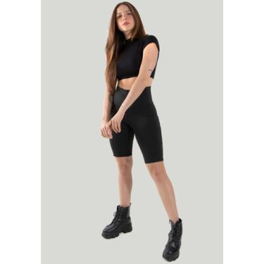 Imagem de Bermuda Diluxo Fitness Biker Ciclista Com Bolso, Preto, M