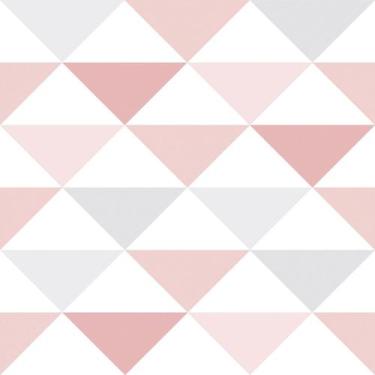 Imagem de Papel de parede coleção Brincar 3602 Triangulo Rosa e Cinza - BOBINEX