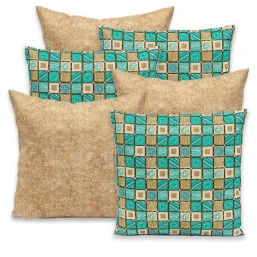 Imagem de Kit 6 Capas de Almofada Gorgurinho Lisa e Estampada 40x40 Zíper - BEM 
