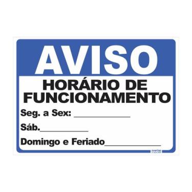 Imagem de Placa de Sinalização Aviso Horário de Funcionamento - Império da Impre