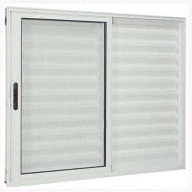 Imagem de Veneziana 3 folhas 1,20x1,50 sem grade no alumínio branco - Comercial 