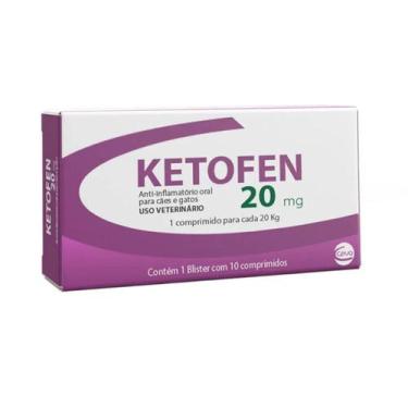 Imagem de Ketofen Anti-inflamatório 10 Comprimidos Cães Gatos Ceva 20mg