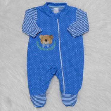 Imagem de Macacão Bebê e Infantil Menino Ursinho - Pandora Baby Enxovais, Azul, 