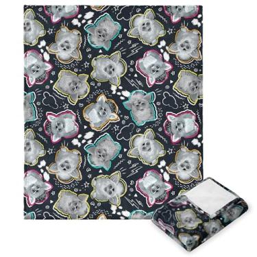 Imagem de Northwest Hasbro Furby, estampa retrô furby, cobertor de seda, 102 x 127 cm