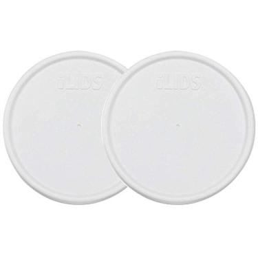 Imagem de iLIDS Tampa de armazenamento de pote Mason, Boca larga, Branco, 2 pack, 1
