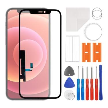 Imagem de SWARK Substituição da lente do painel externo de vidro frontal + OCA compatível com iPhone 12/12 Pro (com função de toque 6,1 polegadas (sem tela LCD e digitalizador de toque) com kit de reparo