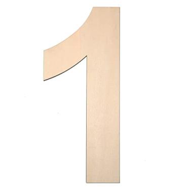 Imagem de 12 polegadas de madeira número 1, 1/4 polegada de espessura grande letra de madeira inacabada para artesanato faça você mesmo decoração de parede de casa