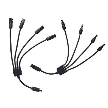 Imagem de KRXNY Cabo de painel solar fotovoltaico conector adaptador Y ramo 1 a 4 paralelo M/FFFF e F/MMMM 1 par