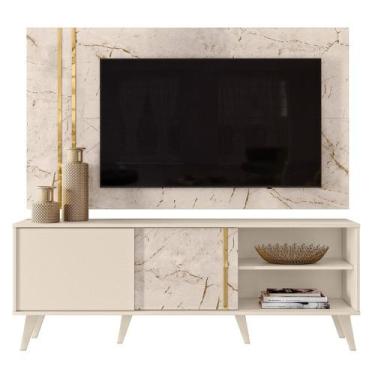 Imagem de Rack Com Painel Para TV Até 65 Pol. Cronos Calacata/Off White - Madete