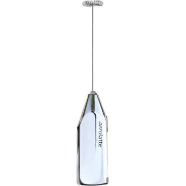 Imagem de Aerolatte Espumador de leite sem vapor, acabamento cromado polido, batedor de aço inoxidável 18/8, caixa de plástico sem BPA, baterias incluem