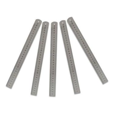 Imagem de Régua Aço Inox 30cm Dupla Face - Saga