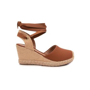 Imagem de Anabela Espadrille de Amarrar Feminina Sandália Clássica Casual Macera