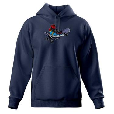 Imagem de Blusa de Frio Moletom Fechado Com Capuz Bolso Canguru Skate - Relaxado