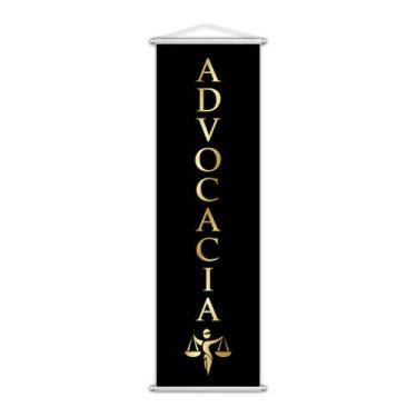 Imagem de Banner Advocacia Advogado Direito Preto Serviço 100x30cm - PlimShop