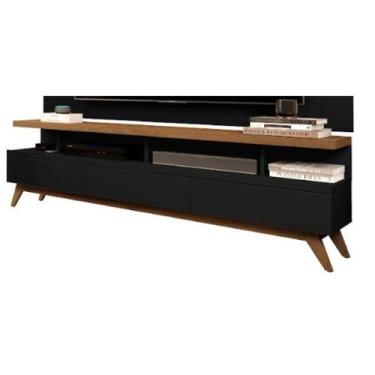 Imagem de Rack vivare 1.8 wood black/freijo - Village Móveis