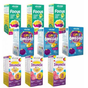 Imagem de 3x Focus Kids + 3x Super Ômega 3 Kids + 3x Imunese Kids - Ekobé