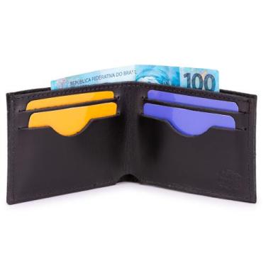 Imagem de Carteira Masculina Simples Porta Cartão em Couro Envio Imediato - Use 