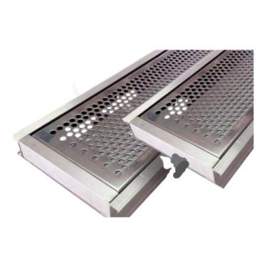 Imagem de Grelha Ralo Linear Perfurada Em Inox 15x100 Cm Agua Pluvial - JJM