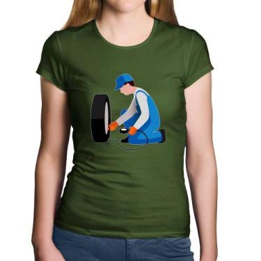 Imagem de Baby Look Algodão Borracharia - Foca na Moda, Musgo, G