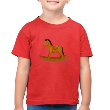Imagem de Camiseta Algodão Infantil Cavalinho De Pau - Foca na Moda, Vermelho, 6