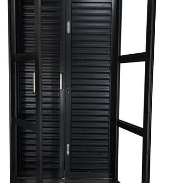 Imagem de Porta Balcão de Aço Laminada 215x120cm com Vidro Ideal Crv Esquadrias 