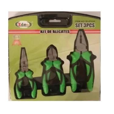 Imagem de Kit Jogo 3 Alicates Profissional Universal Corte Bico Casa Construção 