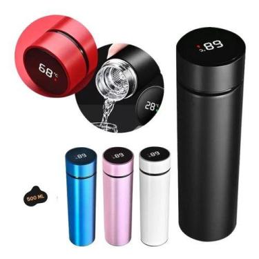 Imagem de Garrafa led Térmica Café Água sensor Temperatura cores variadas - NOVO