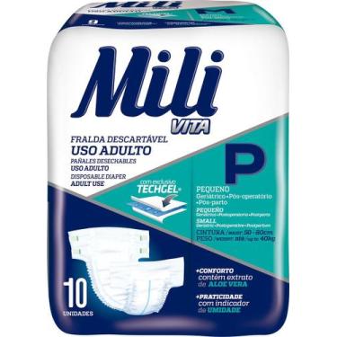 Imagem de Fralda Geriátrica Adulto Mili Vita  Tamanho P Pacote c/ 10