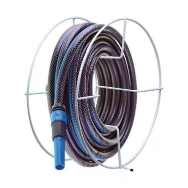 Imagem de Suporte De  Parede Enrolador Mangueira Giratorio Jardim Reforçado 922 