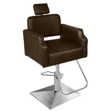 Imagem de Cadeira Cabeleireiro Paris Encosto Fixo Pé Quadrado Cromado - CC&S, Ca