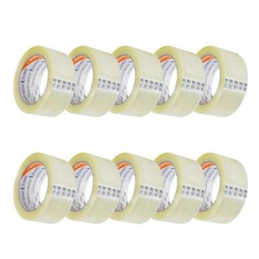 Imagem de 10 Rolos de Fita Adesiva Transparente (2 Torres) 48mm X 100m Koretech