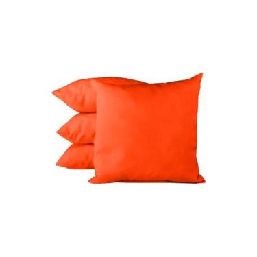 Imagem de Almofadas Quadradas Decorativas Oxford Happy Line 40x40 Pacote com 4, 