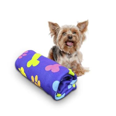 Imagem de Manta Microfibra Pet Cachorro Patinhas e Ossinhos 70x100 - PRESENTE-BR