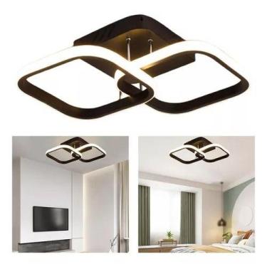 Imagem de Plafon Luminária Led Moderna Duplo Quadrado Preto 22w - GENÉRICA, Bivo
