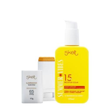 Imagem de Kit Skelt Summer Vibes Glow Stick Iluminador Protetor Solar (2 produto