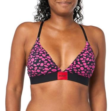 Imagem de HUGO Sutiã feminino triangular com etiqueta vermelha com enchimento removível, Lábios rosa, M