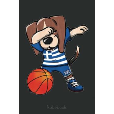 Imagem de Dabbing Beagle Dog Greece Greek Basketball Fans Sport Notebook: A blank lined basketball notebook 6x9 in 110 Pages that makes a fun basketball gift ... women's basketball, team basketball gifts